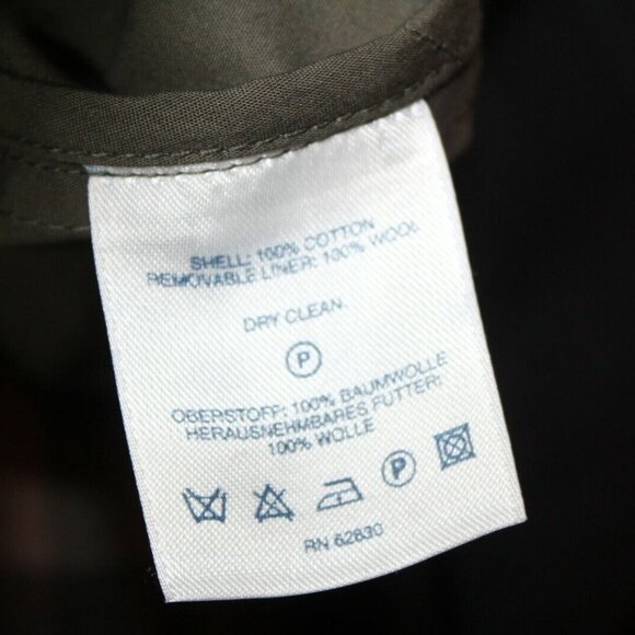 Lands End womens trench coat size L navy belted long vented back wool lined long - Picture 7 of 11